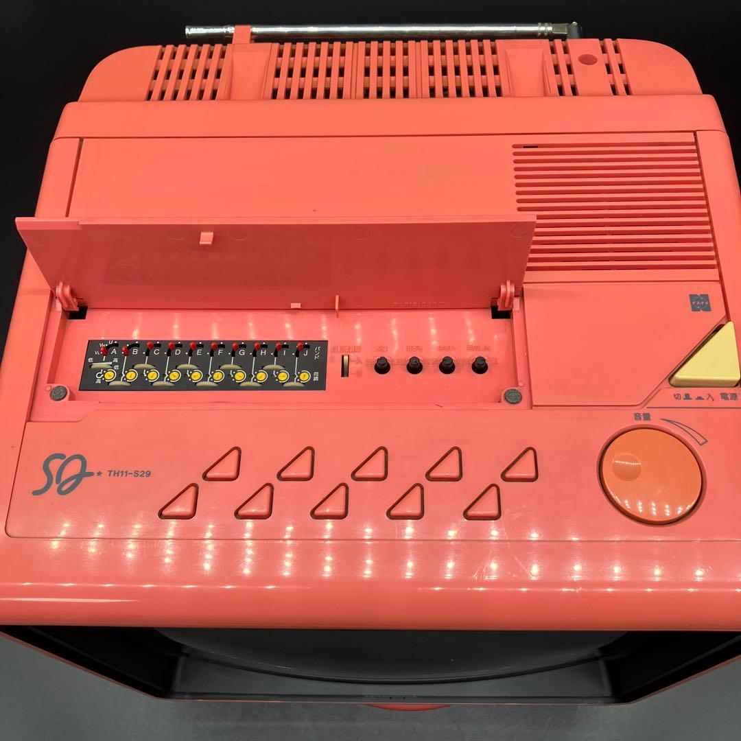 National レトロ ブラウン管テレビ ピンクTH11-S29 当時物 - メルカリ
