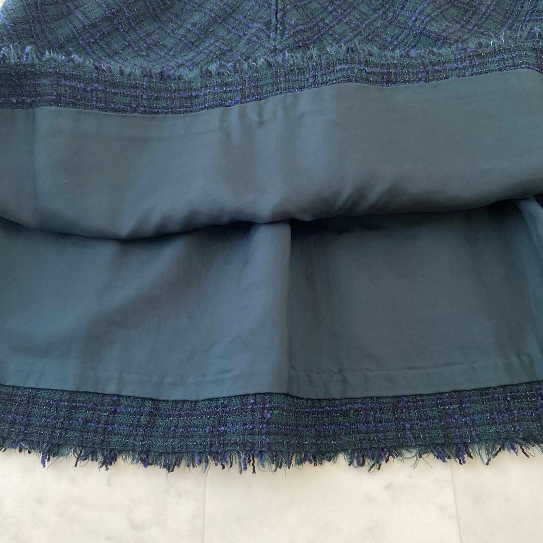 ✨Rene✨ルネ ツイードワンピース TISSUE社製生地 サイズ34 みどり系