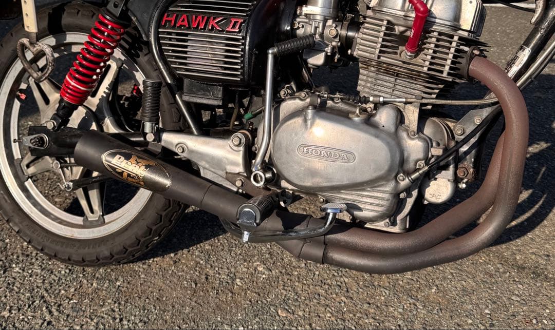 希少 ホーク2 極 サイドクロス メガホン マフラー プリティー