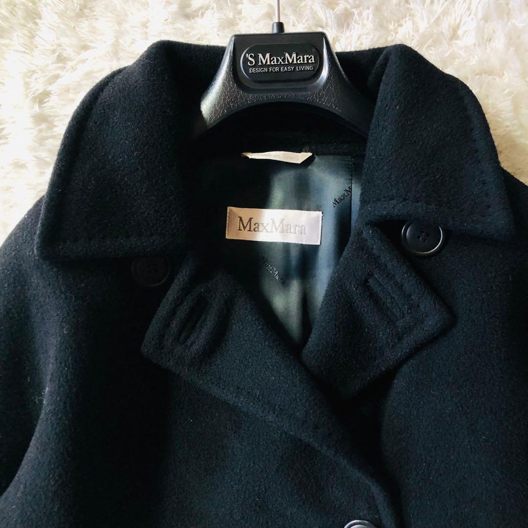 美品✨マックスマーラ マキシコート カシミヤ混 女優襟 白タグ
