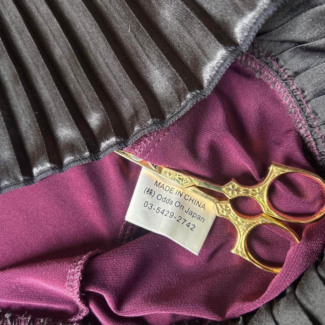 OZZ ONESTE パープル レースアップひざ丈ワンピース［商品番号3