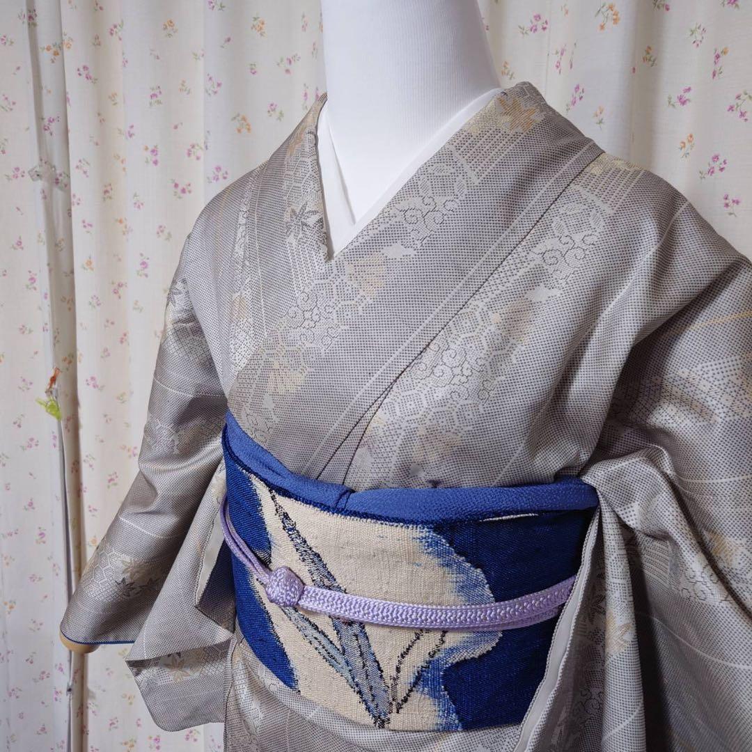 フ 正絹 大島紬 小紋 フルセット 白紬 カジュアル 【ミト】 - メルカリ