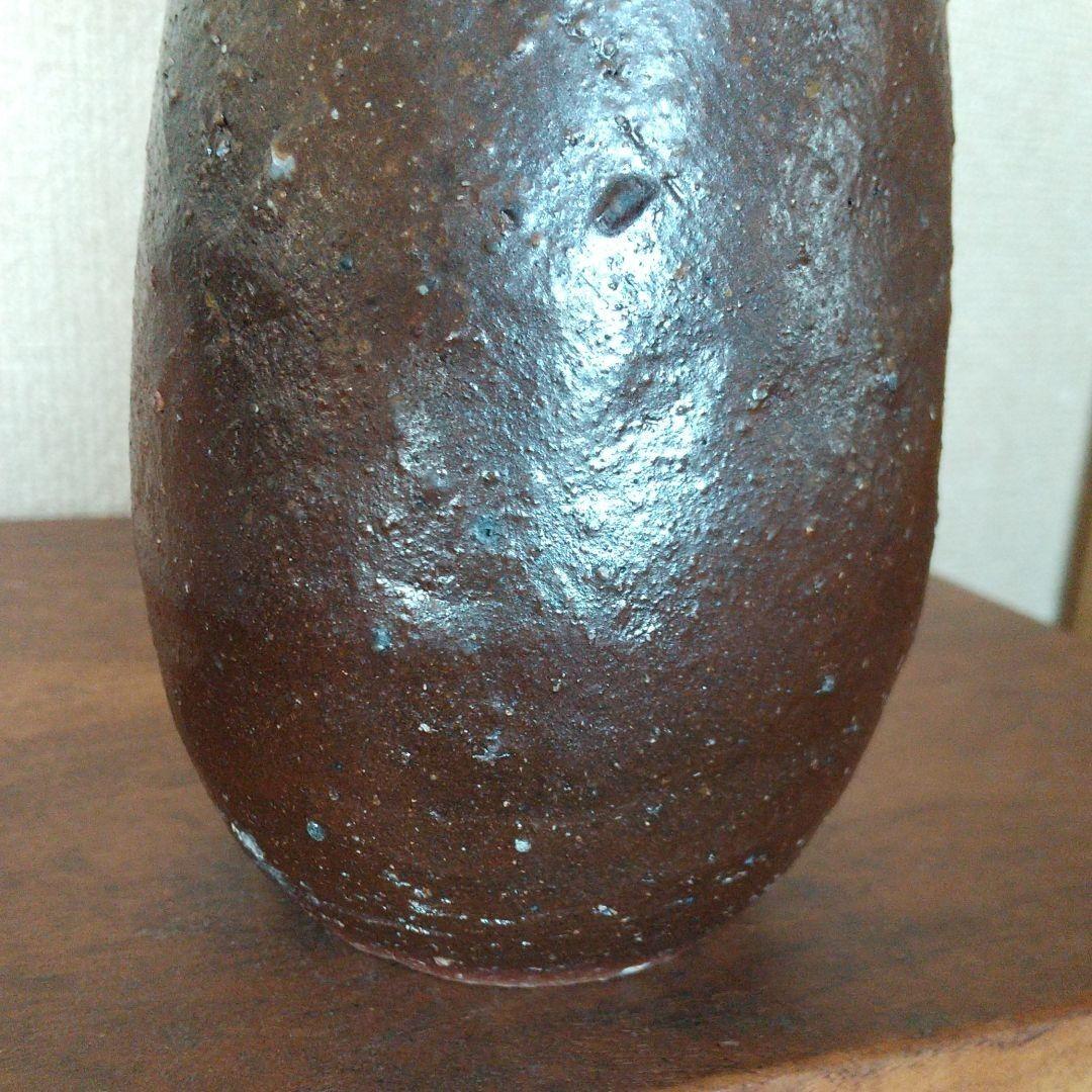 《新品未使用》備前焼  紐作り花入・花器