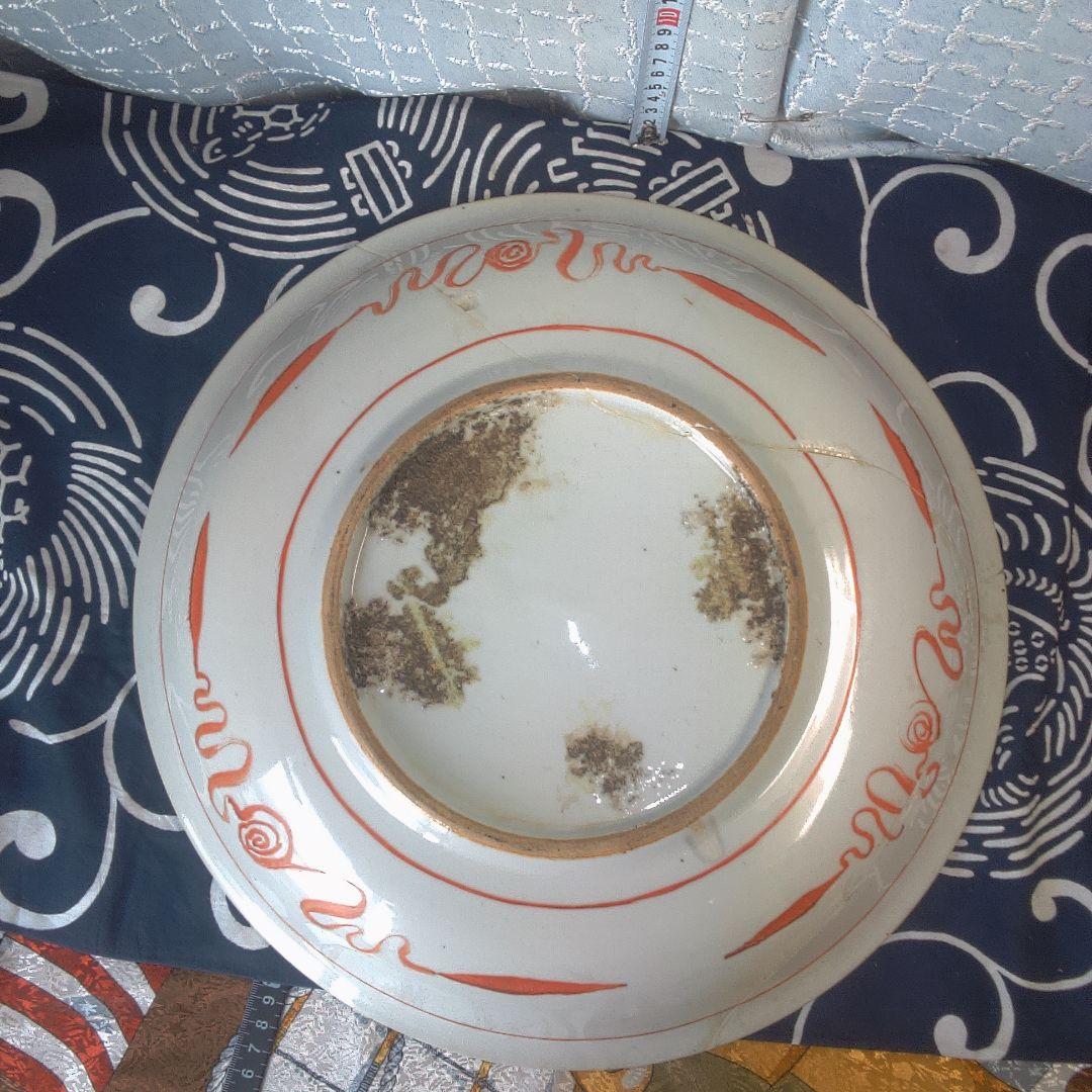 骨董6 ひび直しあります注意多色花模様の陶器皿 - メルカリ