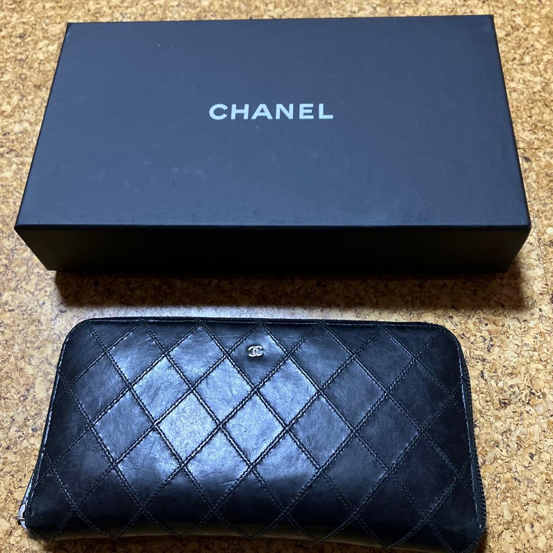 CHANEL ブラック キルティング 長財布 箱付き - メルカリ
