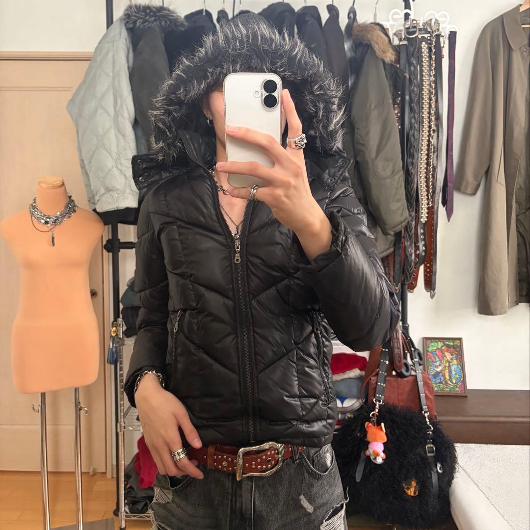 FUGA ダウンジャケット ファー y2k vkei グランジ 平成 お兄系 - メルカリ