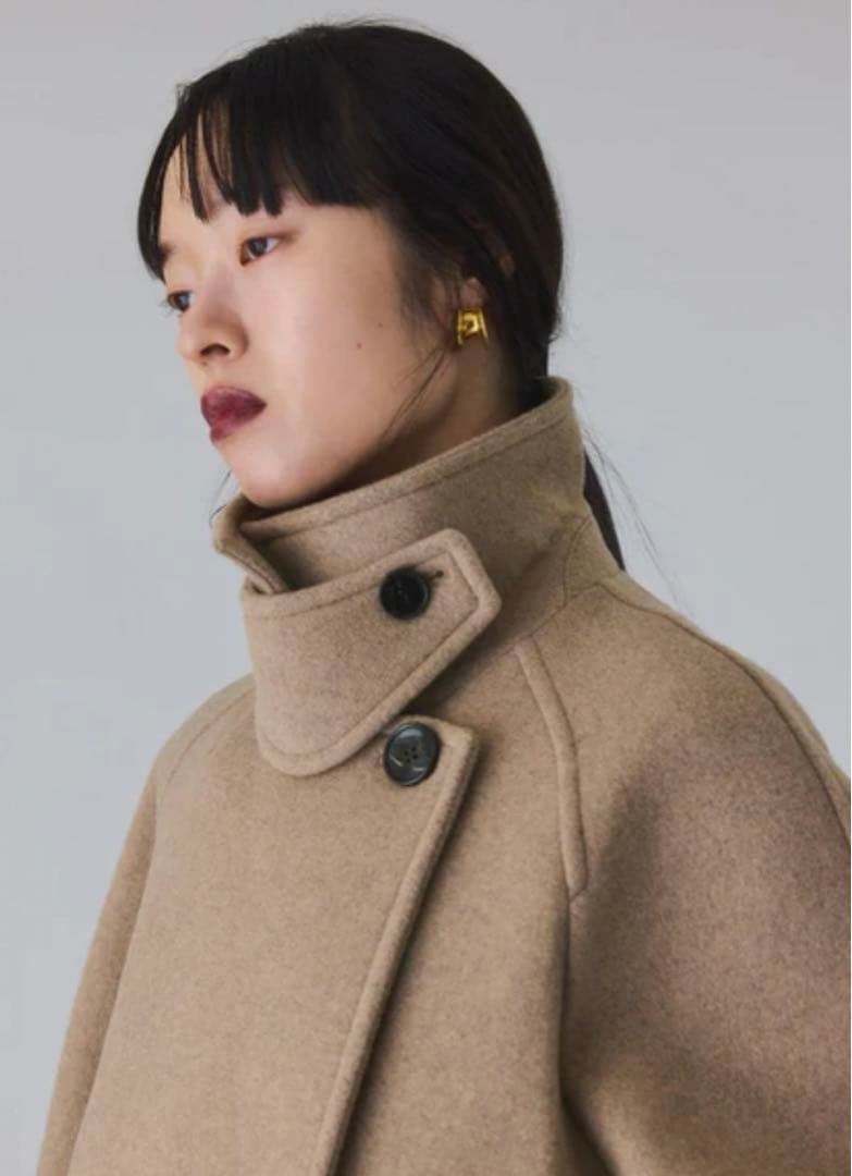 ぽさん様 アダムエロぺ ウールボンディングミドルコート キャメル 新品