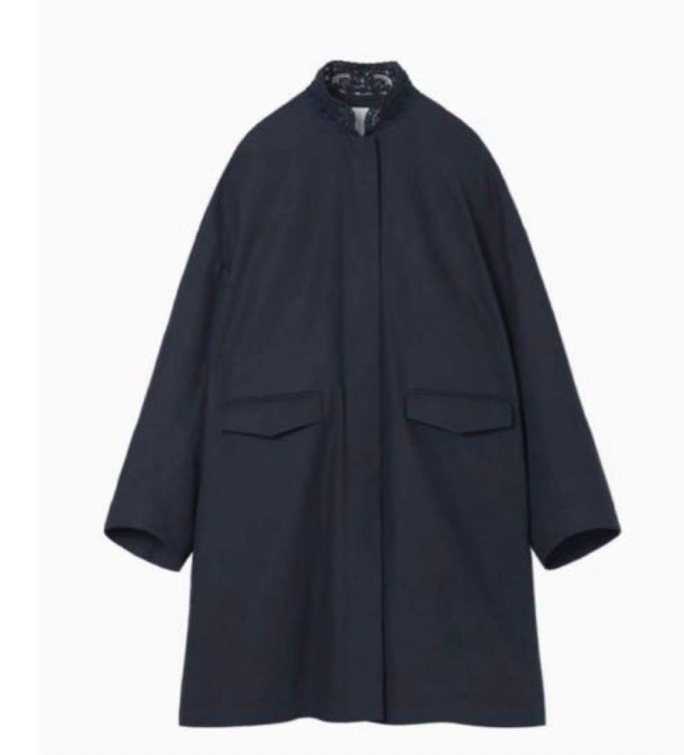 mame kurogouchi コード刺繍 コート navy - メルカリ