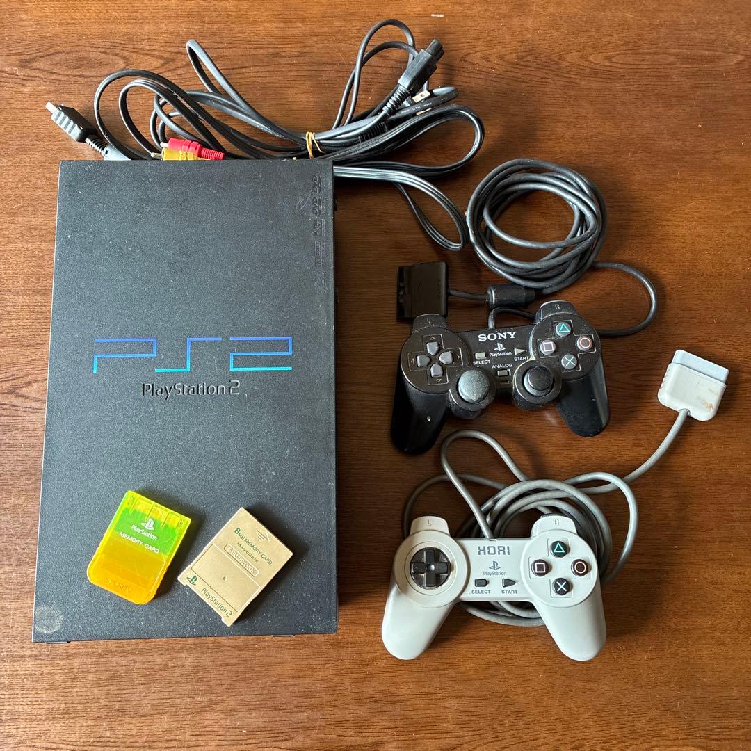 PlayStation 2 本体 コントローラー2個 メモリーカード ジャンク品