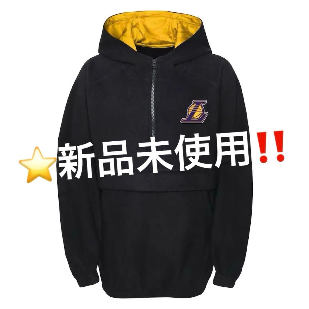 NBA レイカーズ　LAKERS 黒/黄色 ジップ　フリースジャケット 古着 90s NBA Los Angeles Lakers レイカーズ 2way ナイロン