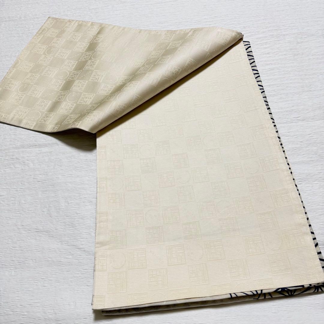 m127 想屋工房 京袋帯 華紋 麻の葉 全通 正絹