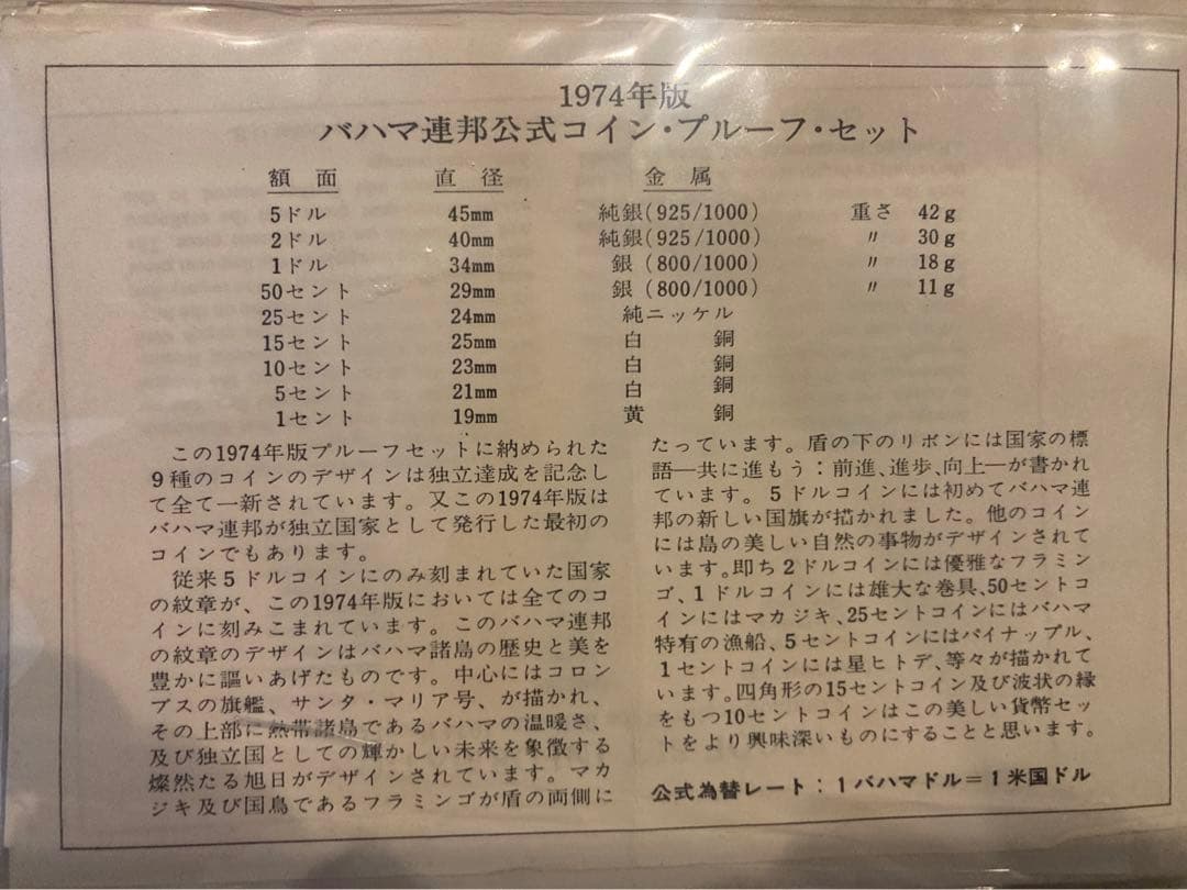 バハマ銀貨 プルーフコインセット 正味約90g - メルカリ