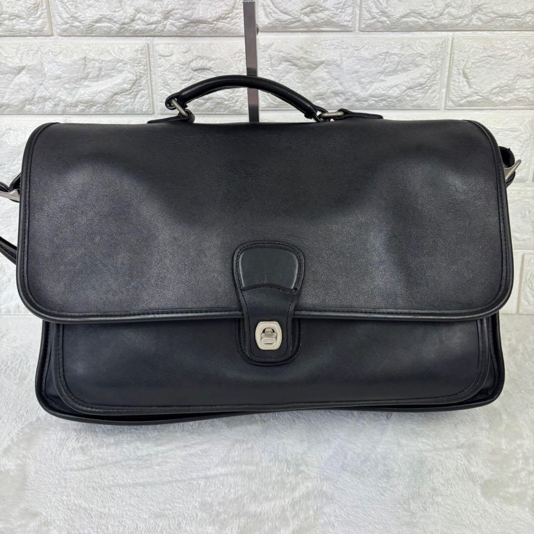 オールドコーチ ウィリス ショルダーバッグ レザー ターンロック A4 黒