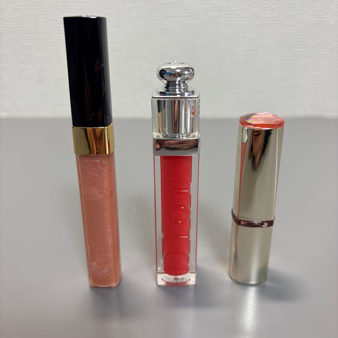 口紅 グロス 3点セット シャネル ディオール コフレドール - メルカリ
