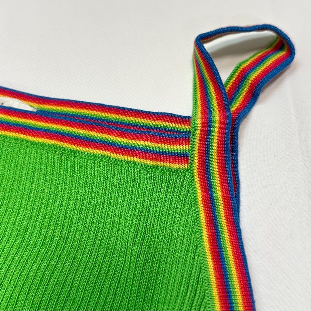 希少レア イヴサンローラン グリーン リプニット コットン