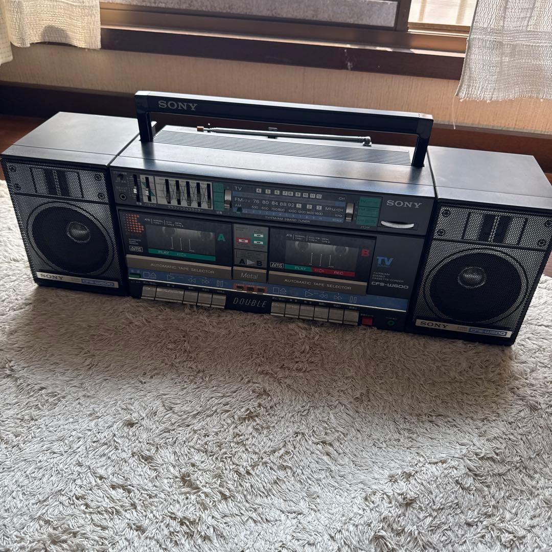 SONY ラジカセ CFS-W600 2WAY ブラック 昭和レトロ SONY SONY ソニー ダブルラジカセ CFS-W600 ラジカセ 本体 昭和レトロ