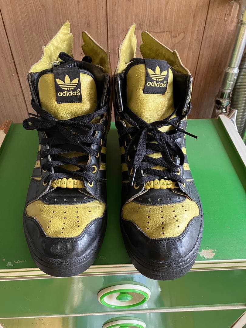 adidas ジェレミースコット黒/黄 ハイカット バスケットシューズ JEREMY SCOTT x adidas ジェレミースコット アディダス 別注 WINGS 2.0