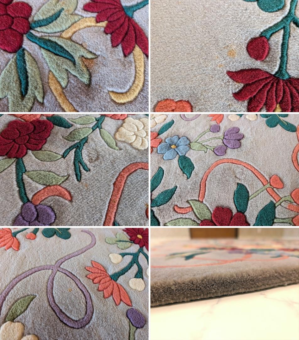 川島織物 天津手織緞通 手織り 265×265 段通 絨毯 カーペット 中国