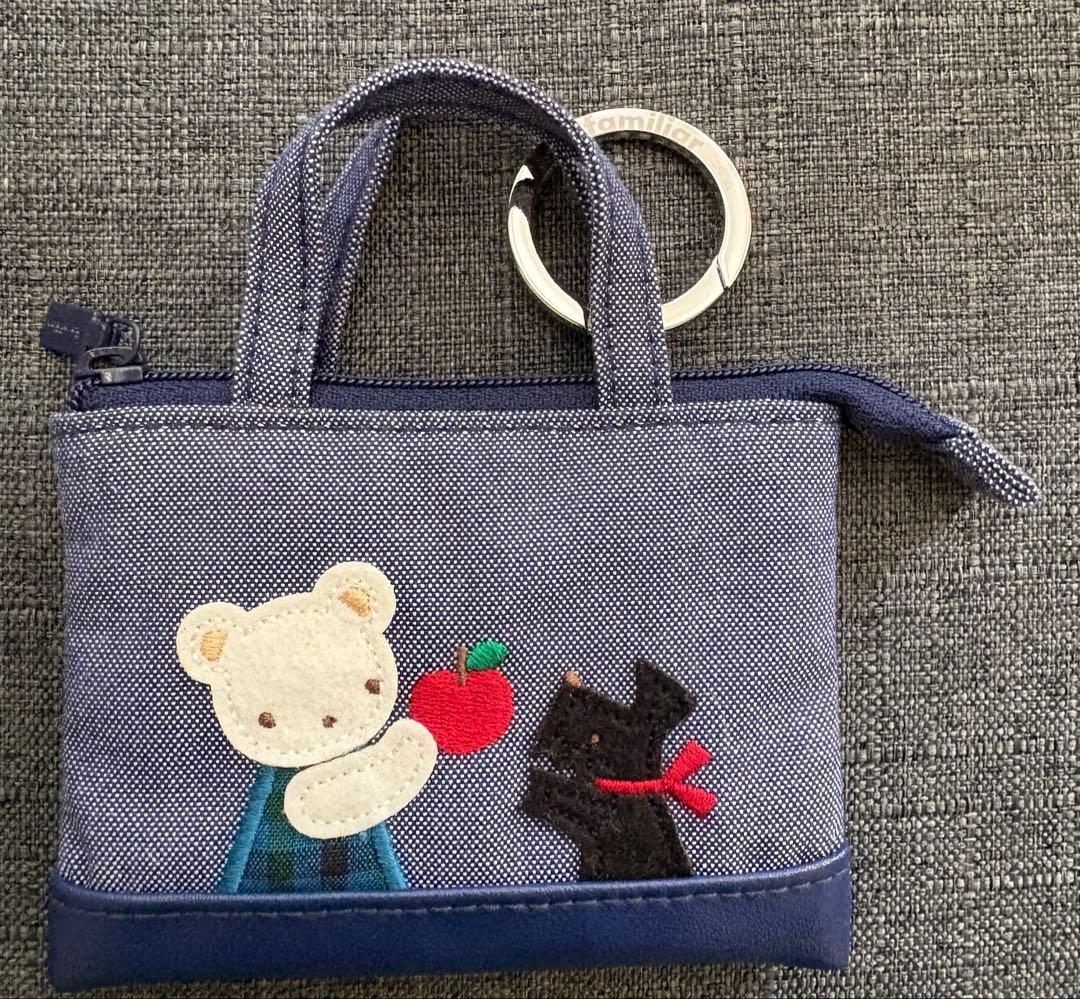 ファミリア ミニデニムバッグ キーホルダー チャーム 青 - メルカリ