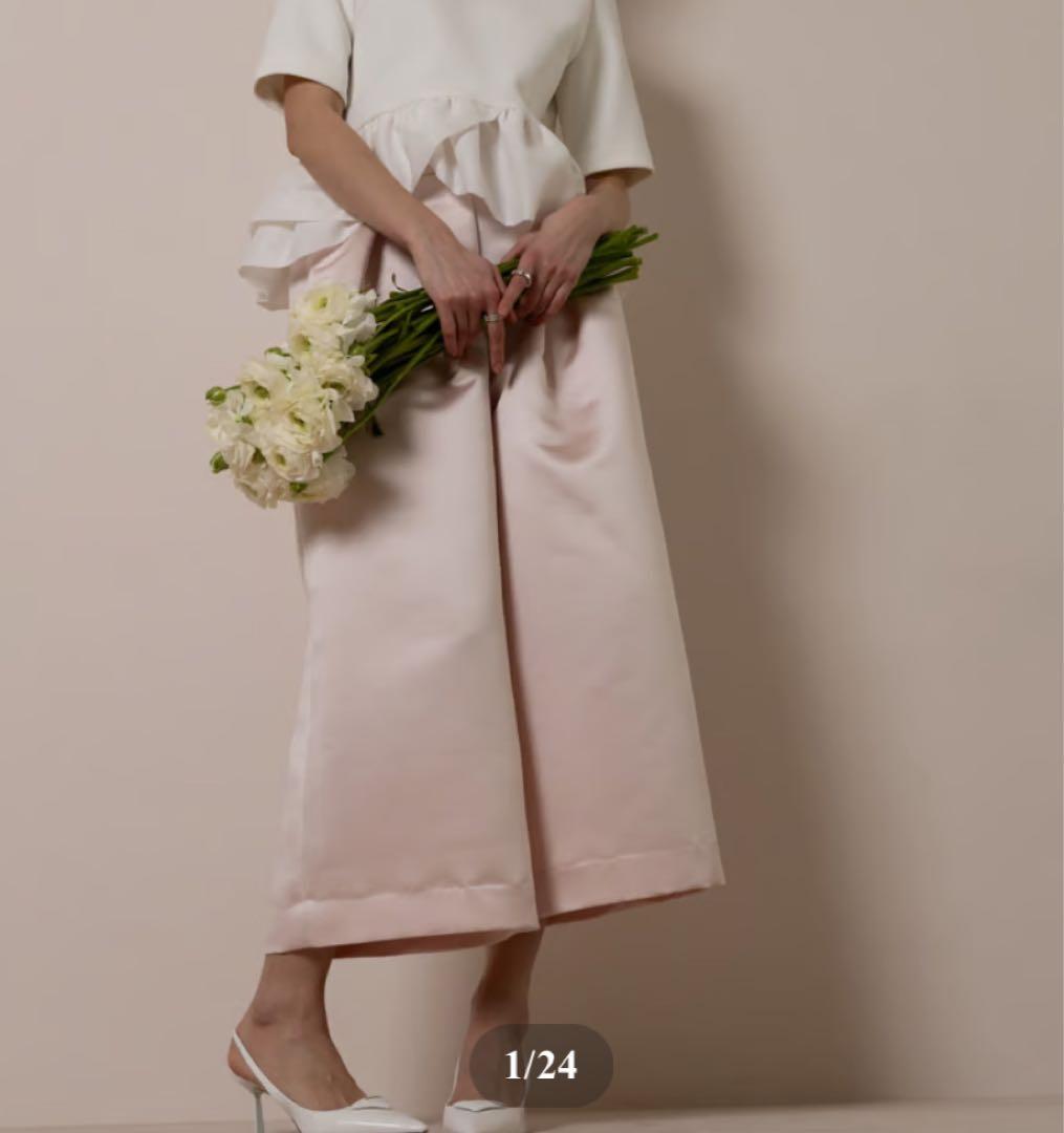 HEVE サテンフレアガウチョPT ピーチ38