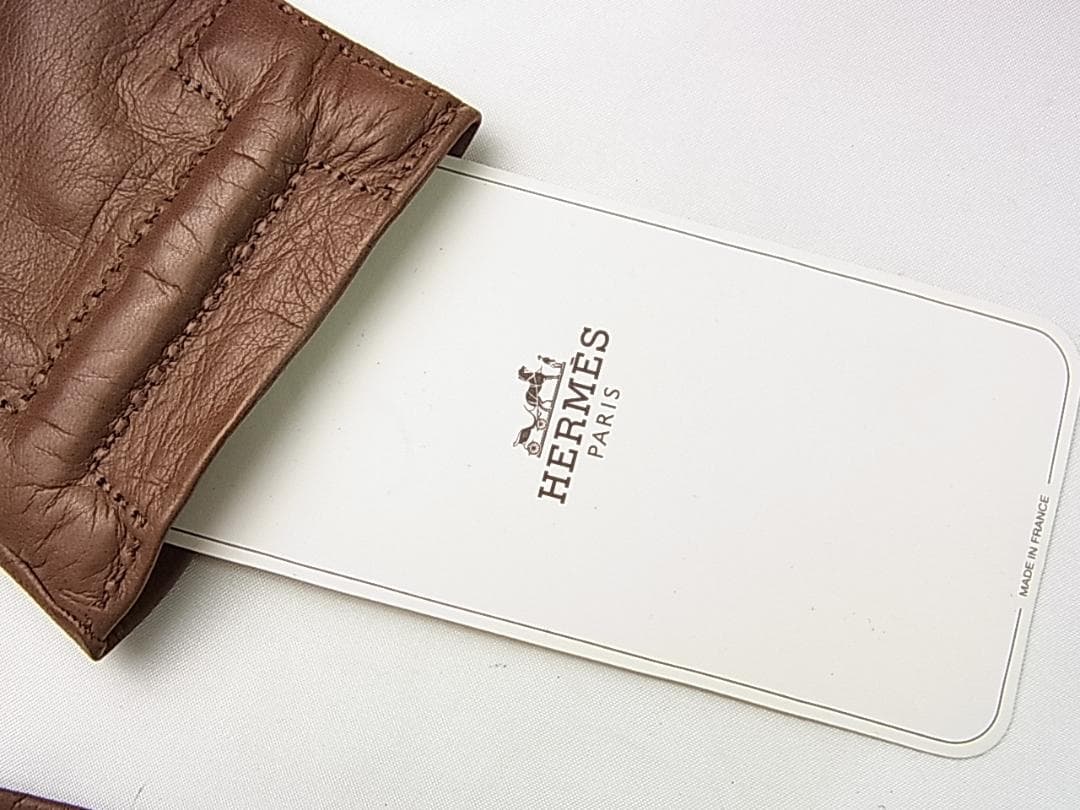 A-closet様用 正規エルメスHロゴレザーグローブ手袋7ハーフ 自宅保管品