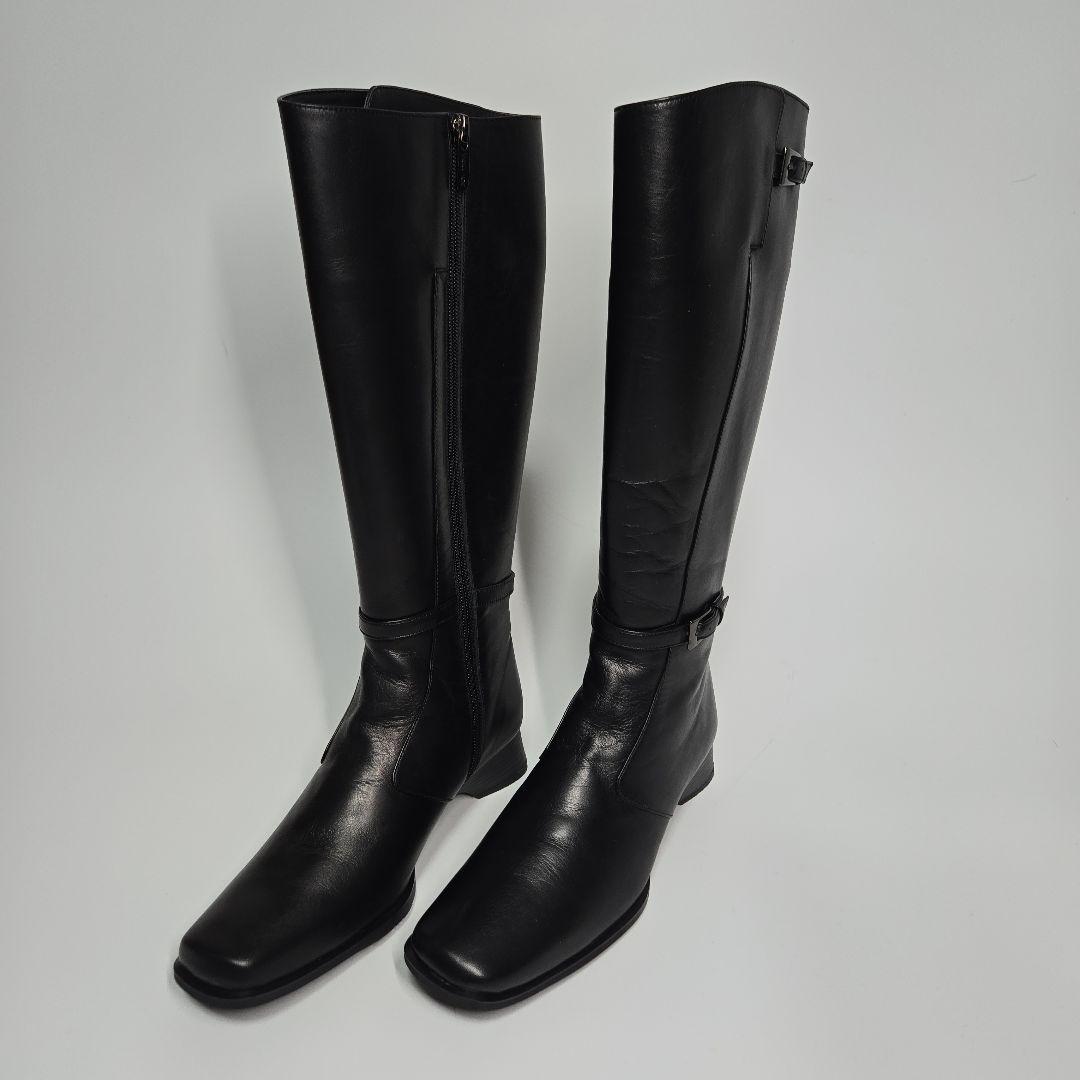 未使用 ASICS WALVAGE　サイドファスナー ロングブーツ 23.5cm