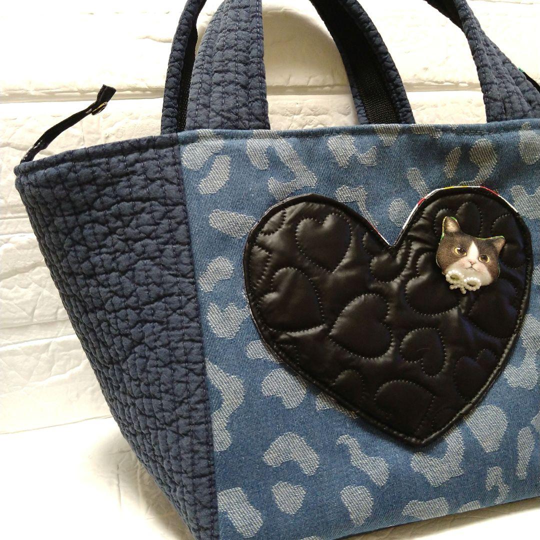 コヤンイサムチョン☆スクエアトートバッグ ヒョウ柄デニム