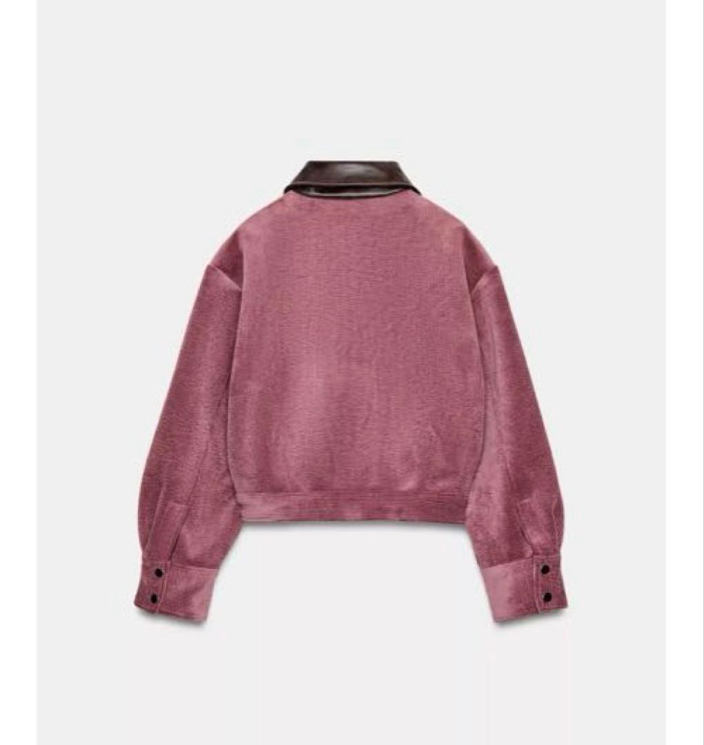 タグ付き新品☆ZARAのコーデュロイフェイクレザー襟ジャケット☆XS