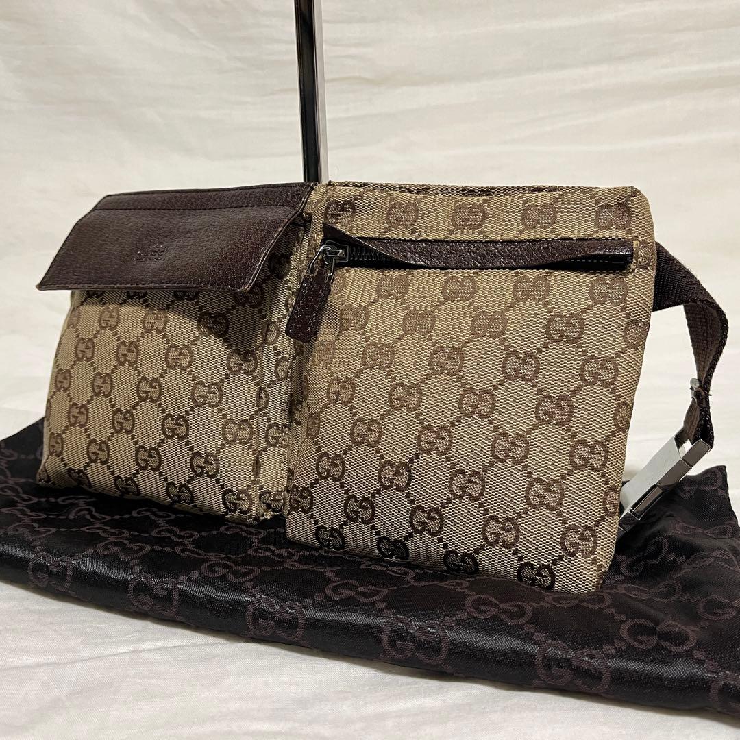 GUCCI GGキャンバス ボディバッグ ウエストバッグ ベージュ グッチ 92 GGキャンバス GUCCI/グッチ GGキャンバス ウエストポーチ ヒップバッグ