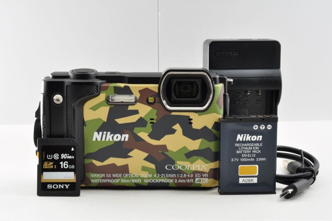 Nikon COOLPIX W300 カモフラージュ 防水 デジタルカメラ 口コミ】水深30Mまで潜れる！Nikonの防水カメラCOOLPIX W300をレビュー