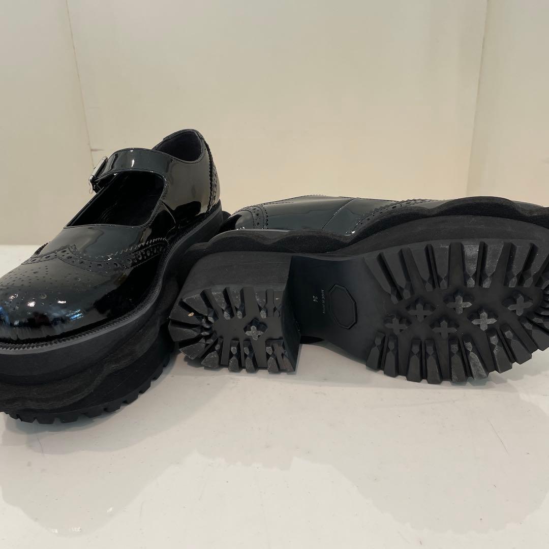 ブラックエナメルレザー厚底シューズ新品元値税込¥72600 - メルカリ