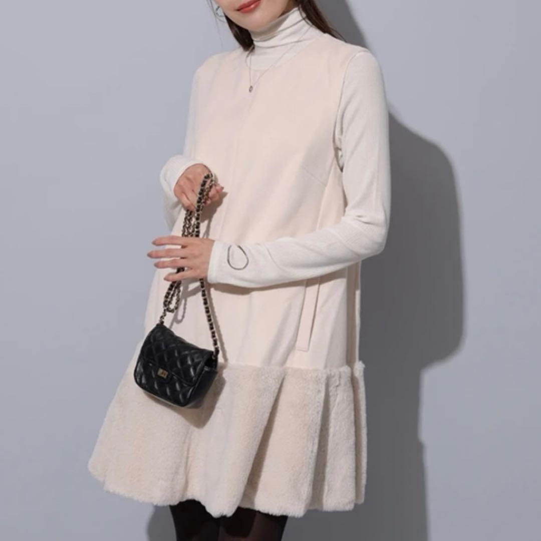 Apuweiser-riche 裾ファーワンピース - メルカリ