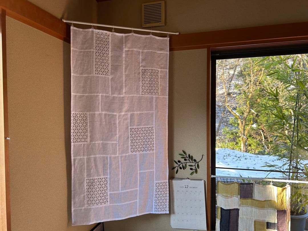 ベルギーリネンと花刺繍」ポジャギ