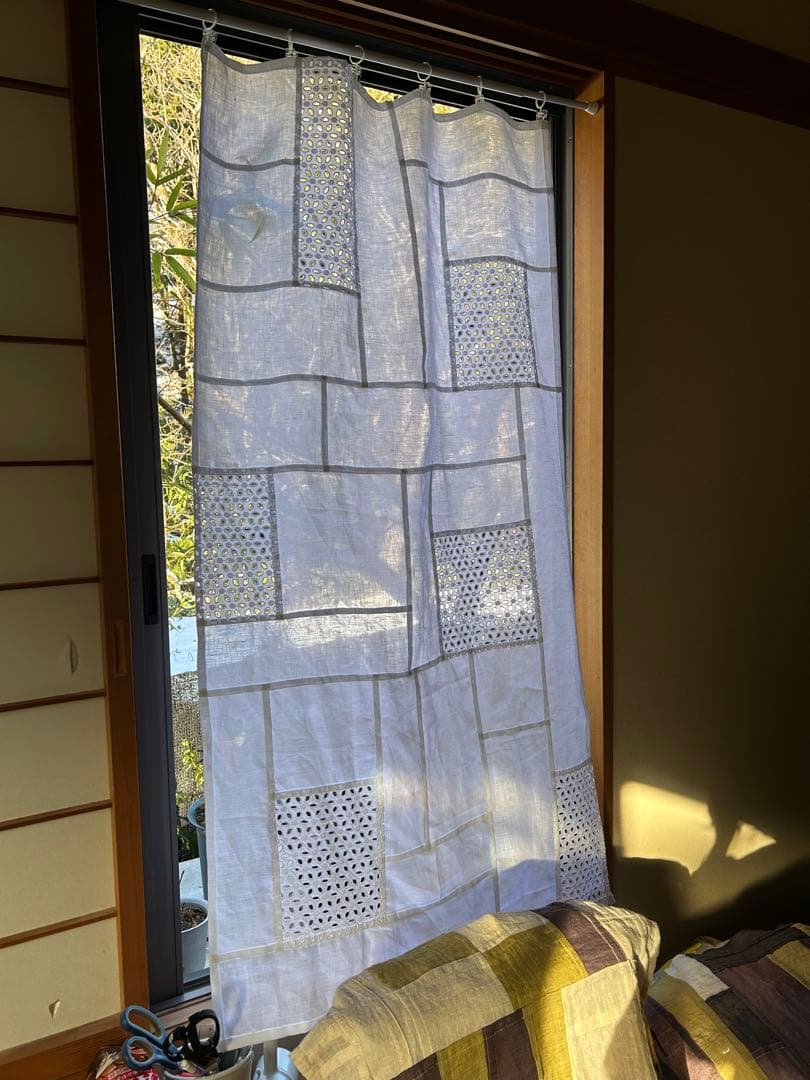 ベルギーリネンと花刺繍」ポジャギ