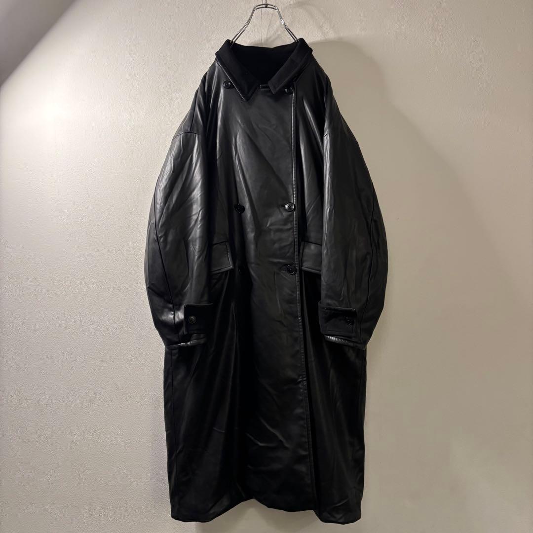 オーバーサイズ クラシック レザー チェスター コート リバーシブル