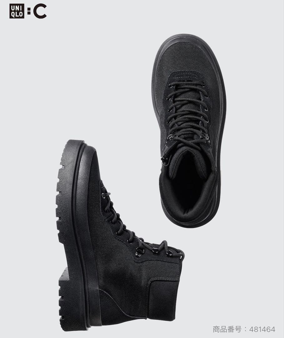 ユニクロ　レースアップブーツ　ブラック　26.5 新品未使用タグ付き え？ユニクロにブーツ？」オンラインに待ち時間が出たほど話題のUNIQLO
