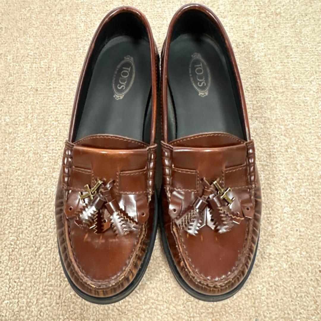 TOD'S ブラウンレザー ローファー - メルカリ