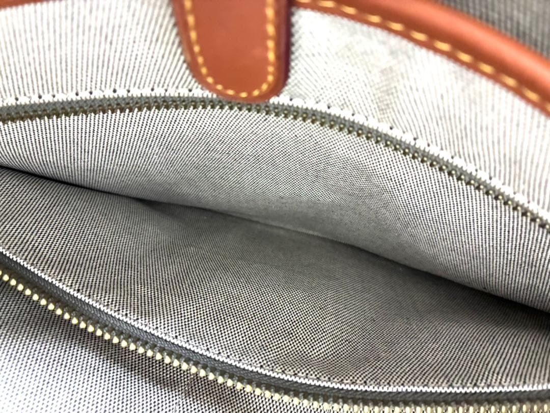 H7-196 コーチ レザー ビジネスバッグ ブルー 11104 (使用感あり