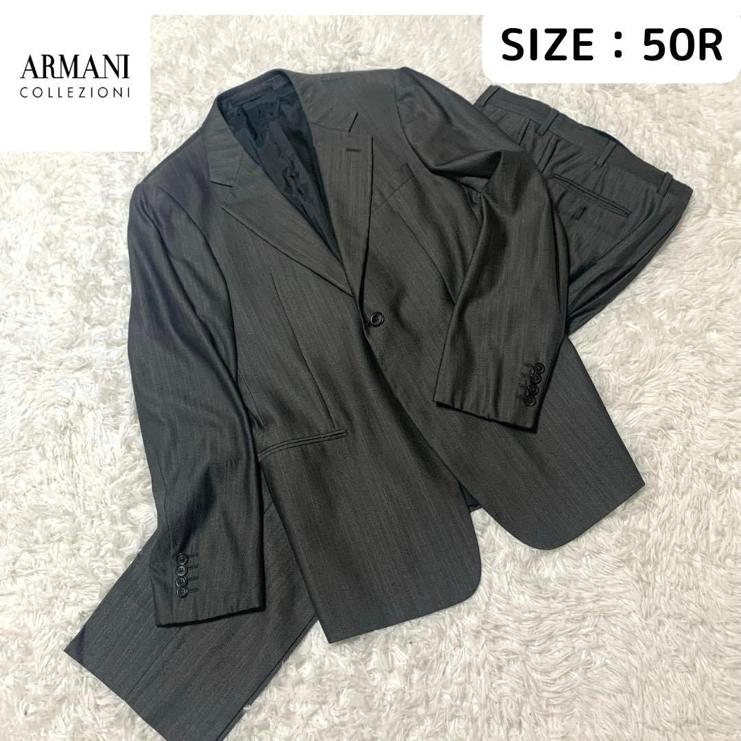 ARMANI COLLEZIONI ブラック スーツ（50/R）