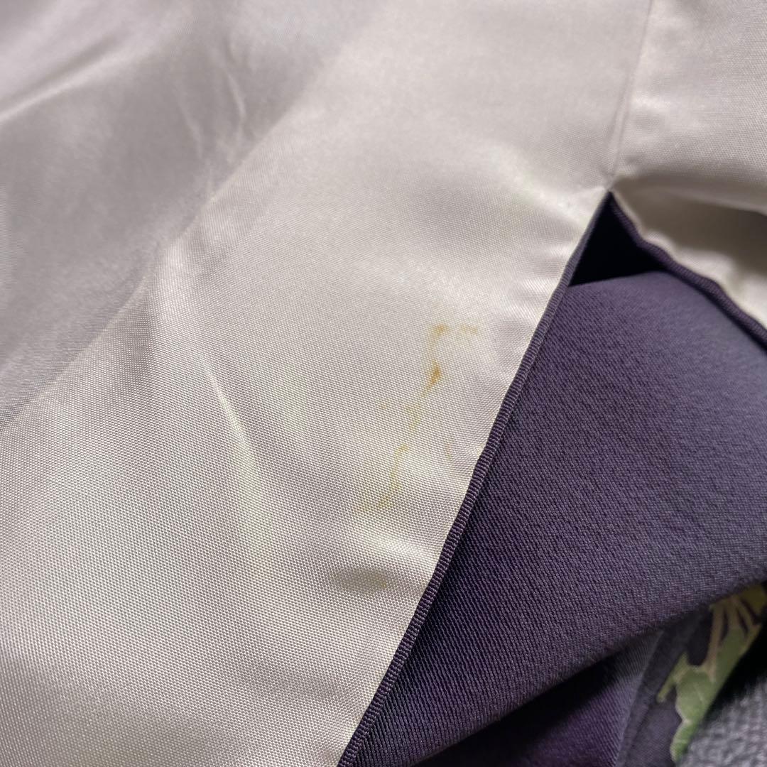 正絹 訪問着 童子柄 落款 一つ紋 紫系 袷 - メルカリ