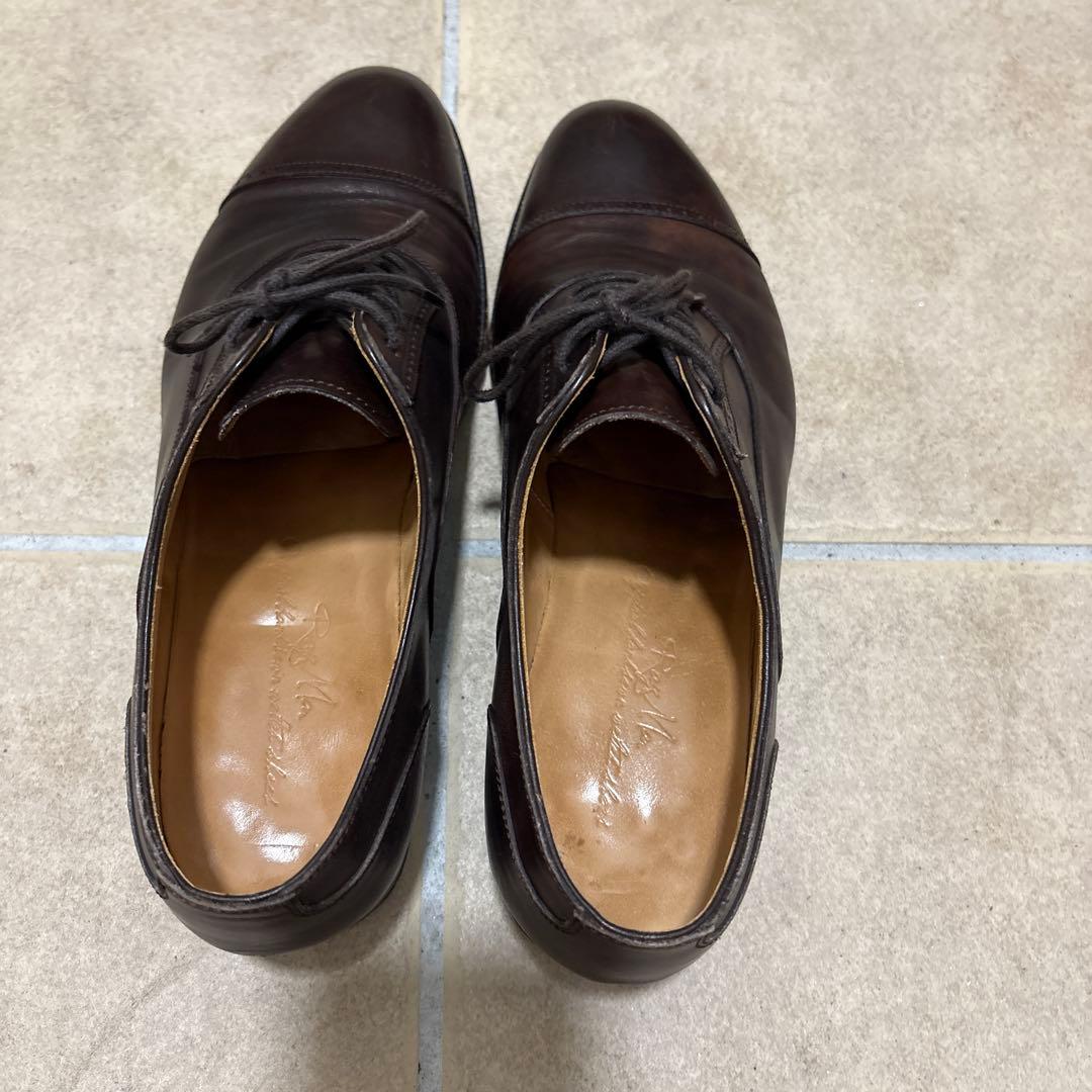 【RAYMAR】24.5cm 革靴　ダークブラウン クォーターブローグ　レイマー