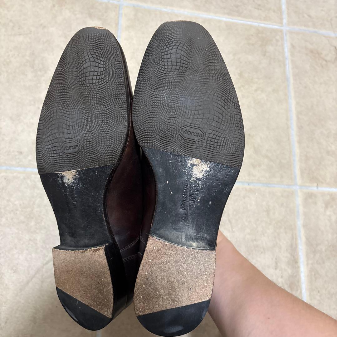 【RAYMAR】24.5cm 革靴　ダークブラウン クォーターブローグ　レイマー