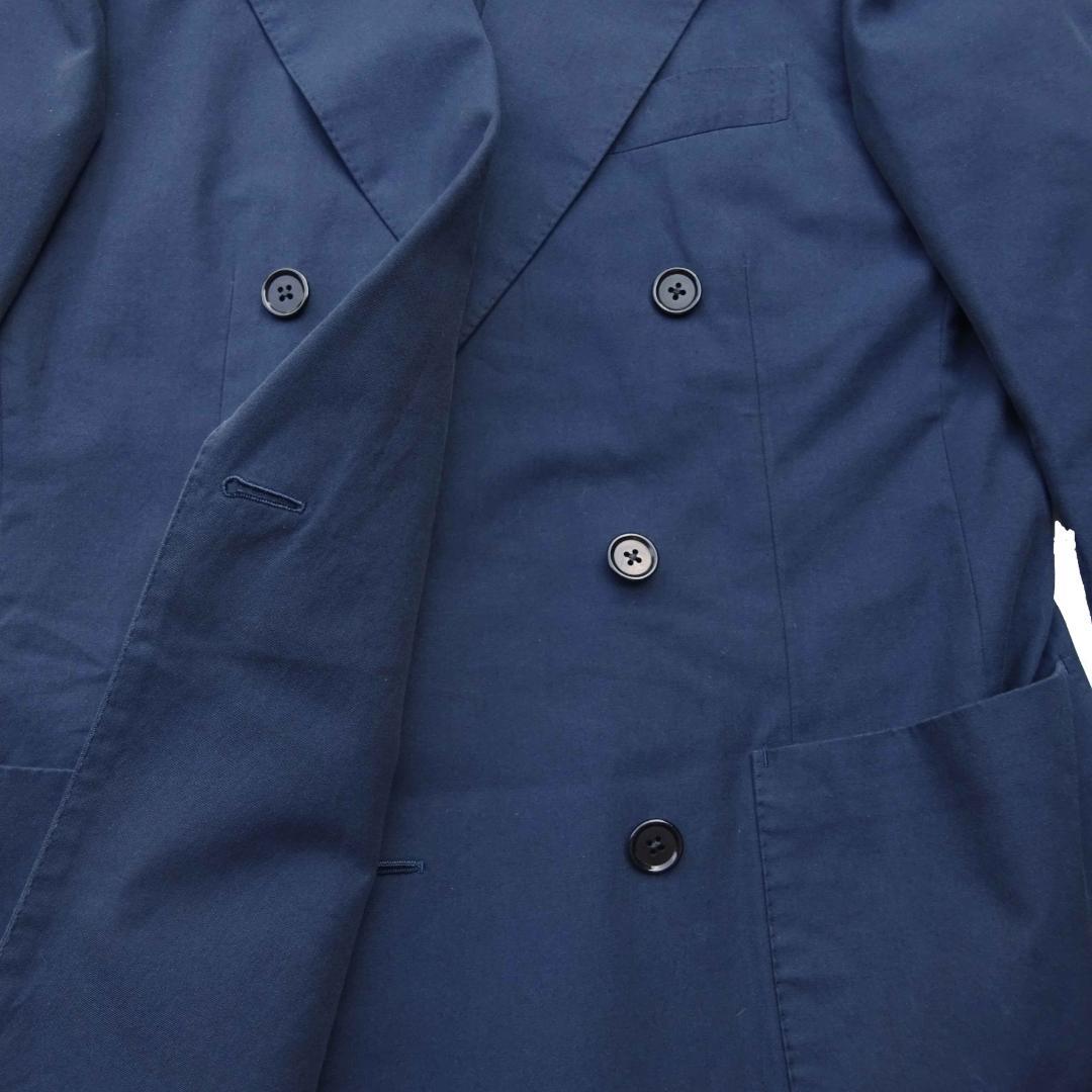 BEAMS F ビームスエフダブルスーツ綿コットンネイビー紺上下46夏の