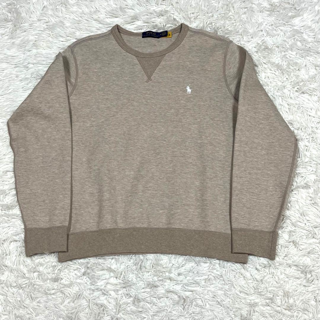 ラルフローレン 現行QRタグ スウェットトレーナー ベージュMサイズ