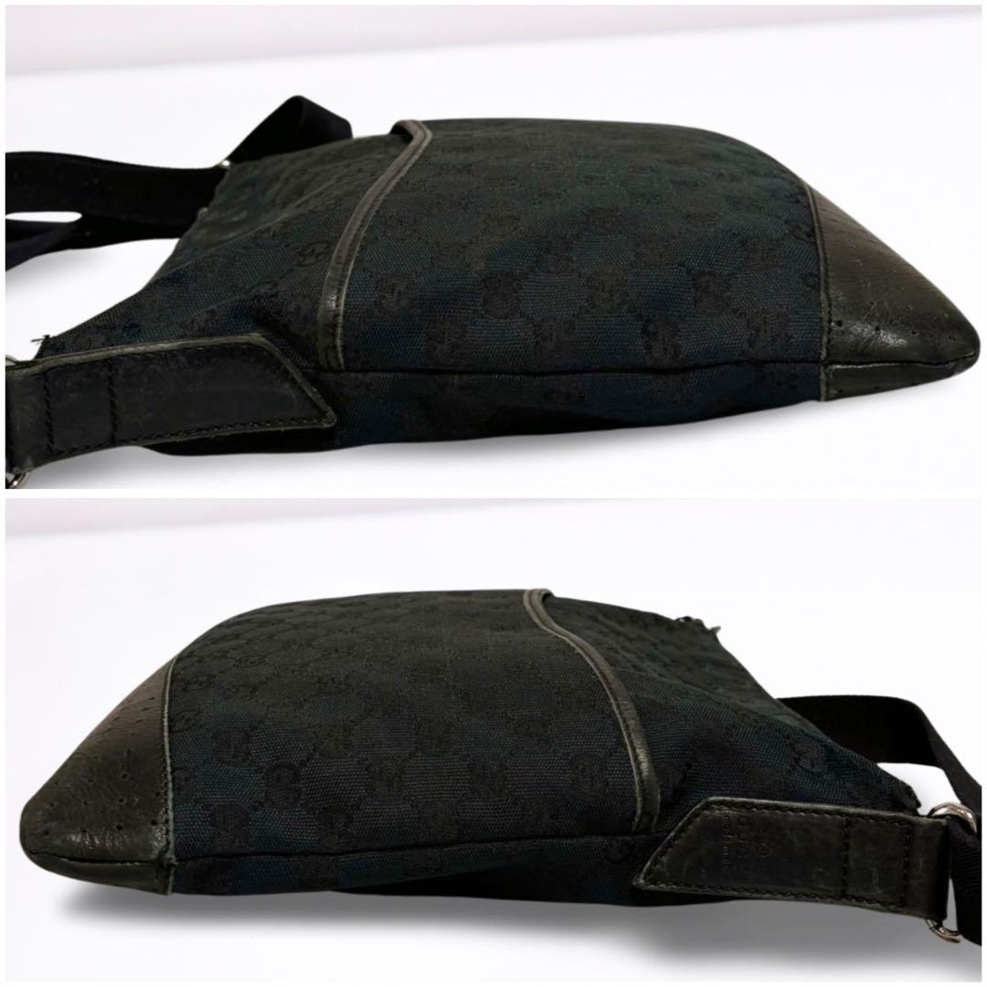 正規品】グッチ GUCCI GGキャンバス メッセンジャーバッグ 黒 男女兼用