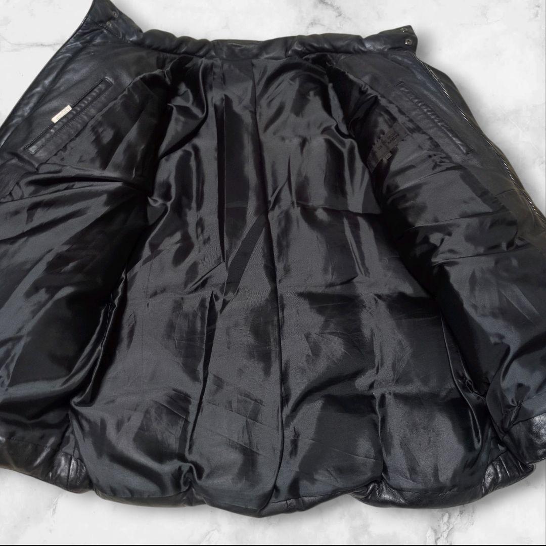 コムサデモードメン 馬革 ヌプシ 肉厚 ダウンジャケット 黒 ホース