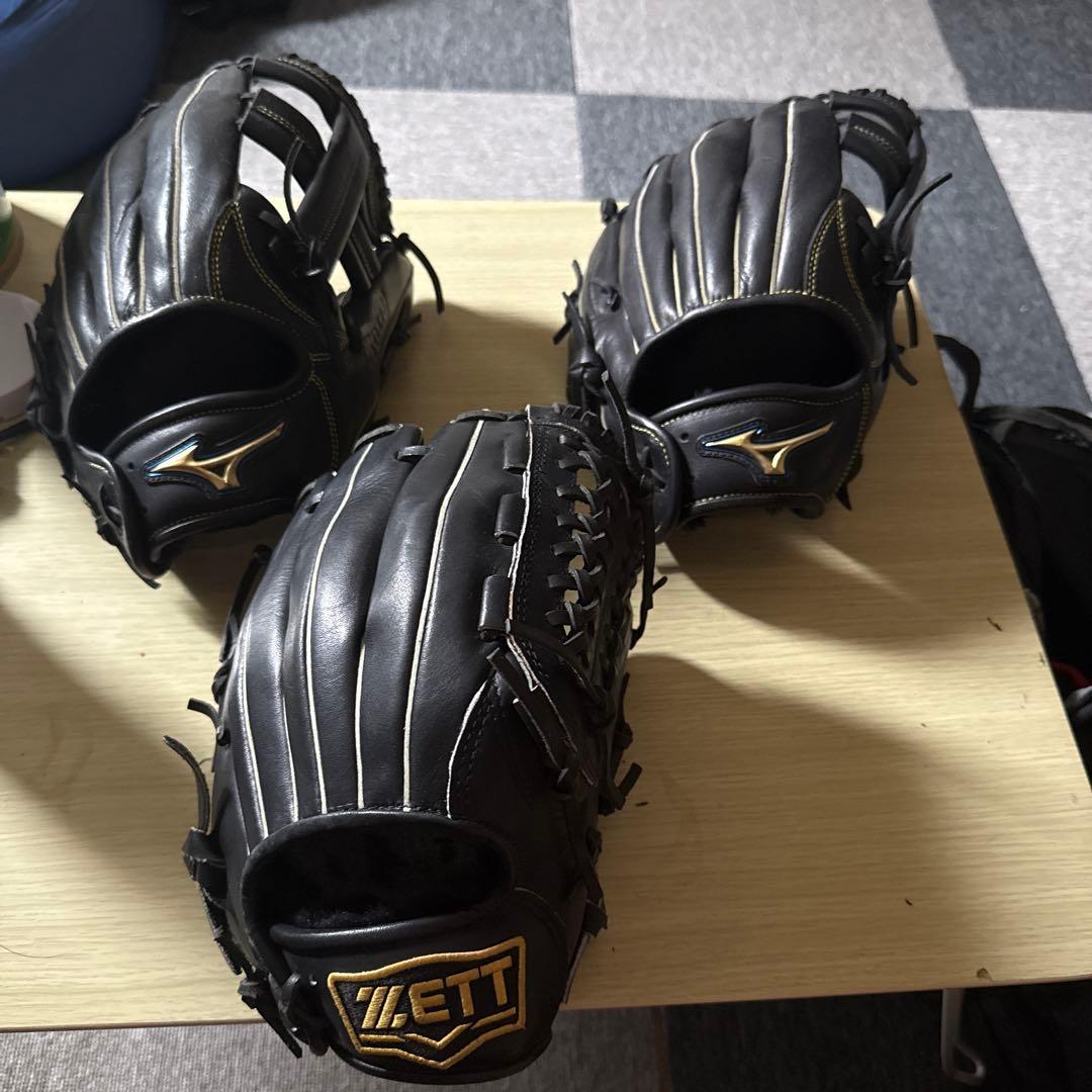 ETT 軟式グローブ 3個セット 黒 Amazon | ゼット(ZETT) 軟式野球 ソフトボール 兼用 グローブ オール