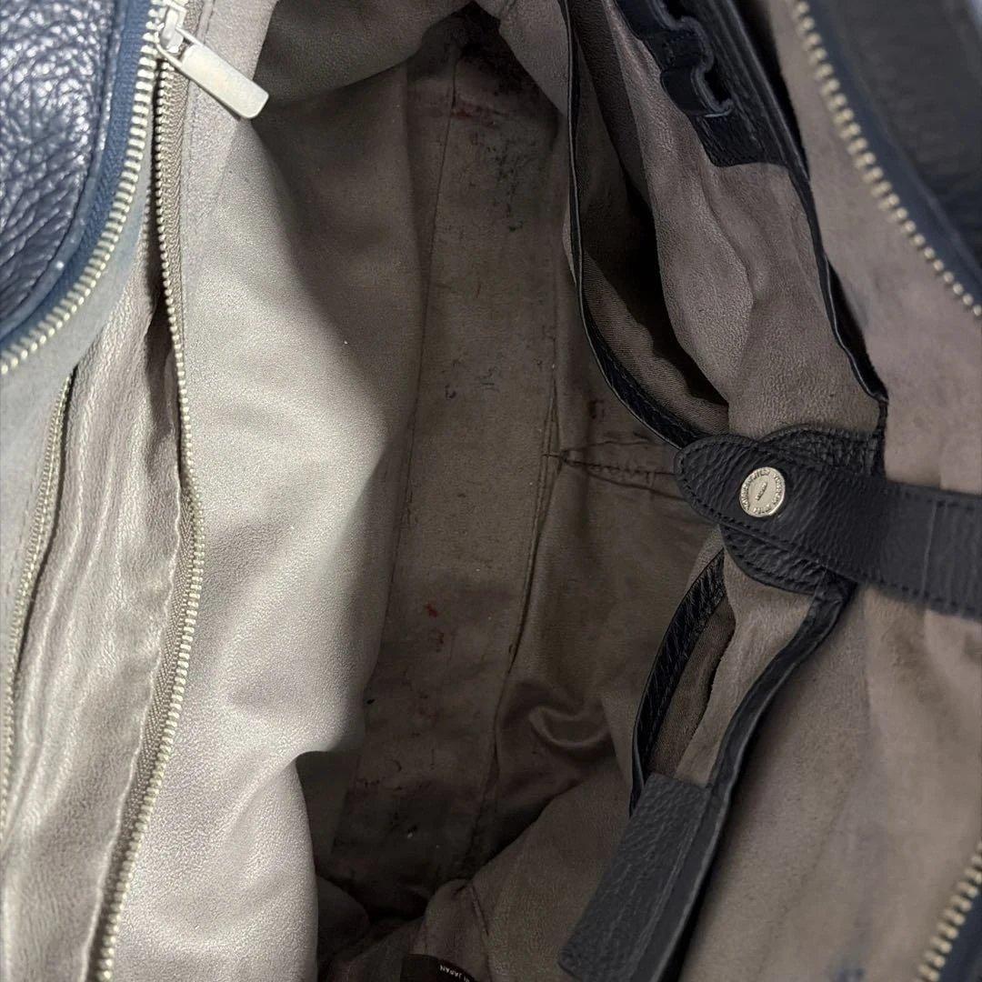 Maiden Voyageネイビー ブリーフバッグ2室タイプ ストラップ付