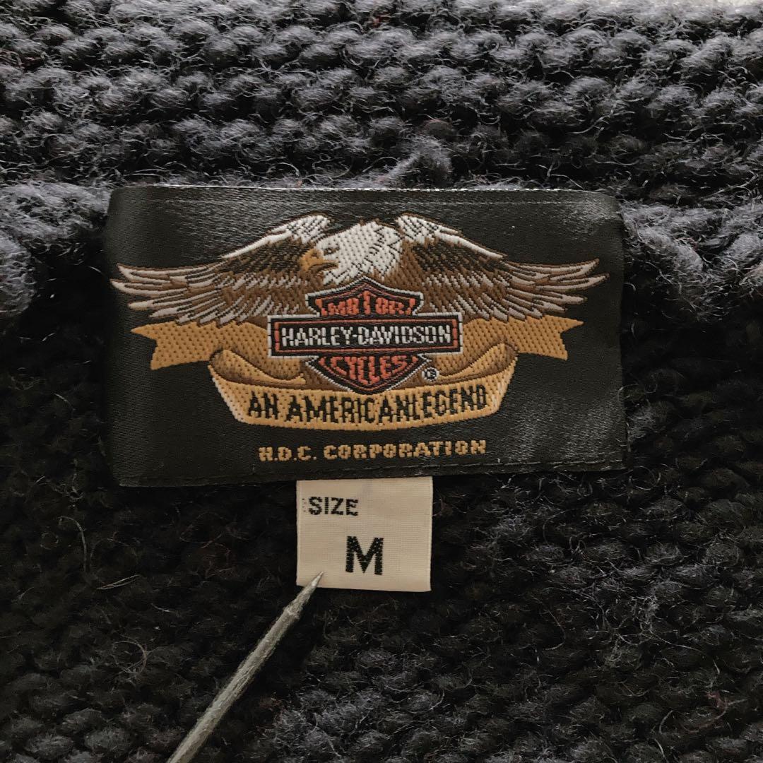 ハーレーダビッドソン 90s ファイヤーパターン 表記M カウチンセーター