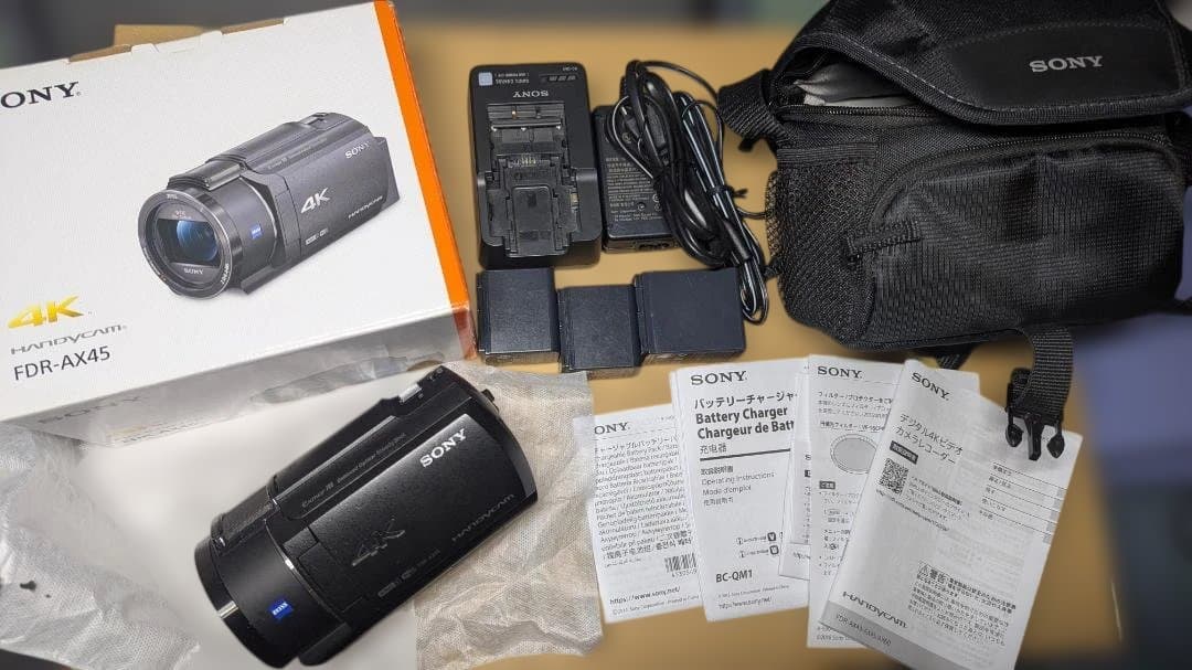 SONY FDR-AX45（純正バッテリー3個、充電器、ソフトケース付属